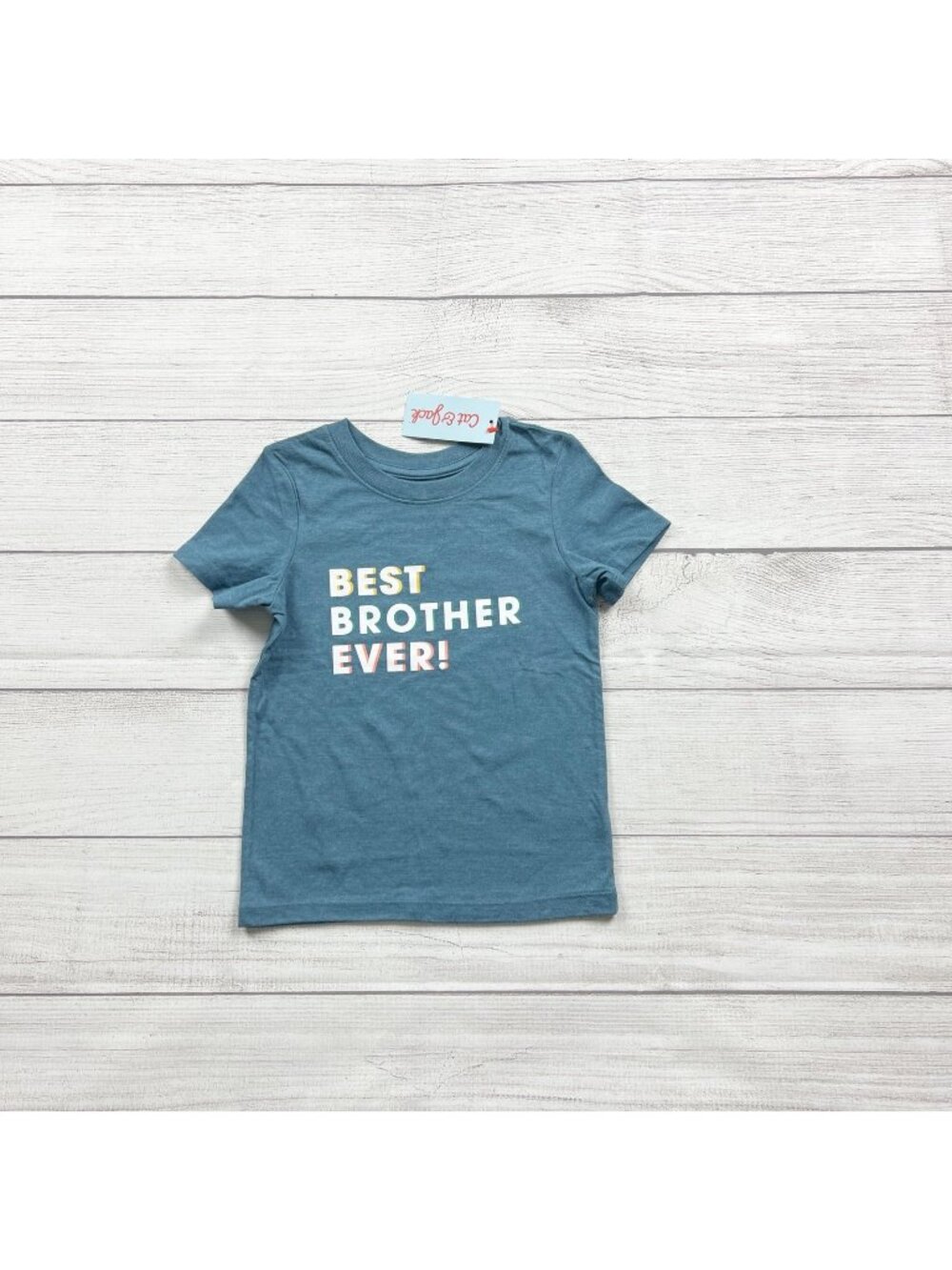 Cat & Jack Boys Blue Tee "Best Brother Ever!" Graphic Shirt NWT 2T